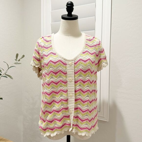 Torrid Pointelle Pullover Flutter Sleeve Sweater Size 0 (0X) - Picture 2 of 16